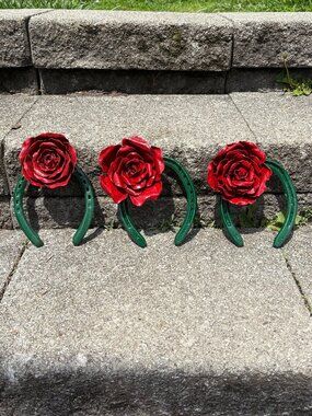 Red Welded Flower on Horseshoe Lily Pad, All Sold Separately